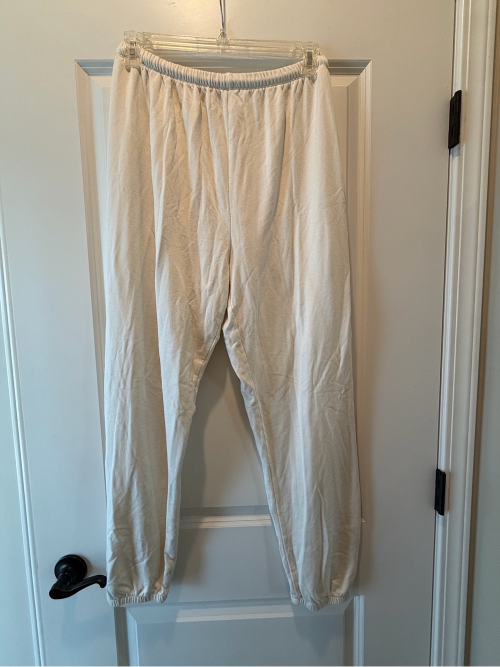 Women’s White Elastic-Waist Pants